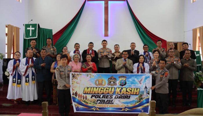Minggu Kasih di GKPPD Sidikalang, Kapolres Dairi Ajak Jemaat Jaga Kerukunan dan Perangi Narkoba