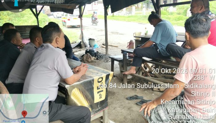 Cegah Judi Online dan Penipuan, Sat Binmas Polres Dairi Edukasi Warga di Warung Kopi