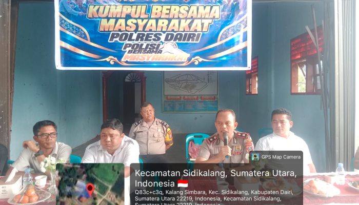 Kumpul Bersama Masyarakat di Kalang Simbara, Waka Polres Dairi Ajak Warga Perangi Narkoba dan Cegah Bullying